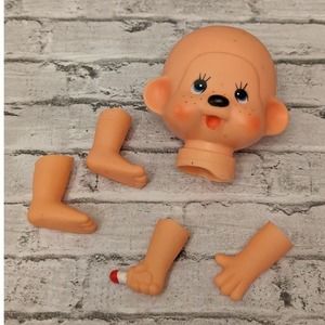 Vtg Monkey Doll Head, Hands, and Feet -Doll Parts